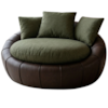 Poltrona Decorativa Safira Base Giratoria Linho Color Trend E Courino TCA 307 TCS 721 MOLL