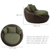 Poltrona Decorativa Safira Base Giratoria Linho Color Trend E Courino TCA 307 TCS 721 MOLL
