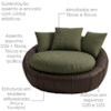Poltrona Decorativa Safira Base Giratoria Linho Color Trend E Courino TCA 307 TCS 721 MOLL