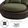 Poltrona Decorativa Safira Base Giratoria Linho Color Trend E Courino TCA 307 TCS 721 MOLL