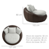 Poltrona Decorativa Safira Base Giratoria Linho E Courino TCS 701 TCS 721 MOLL
