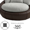 Poltrona Decorativa Safira Base Giratoria Linho E Courino TCS 701 TCS 721 MOLL