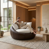 Poltrona Decorativa Safira Base Giratoria Linho E Courino TCS 701 TCS 721 MOLL