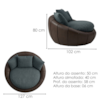 Poltrona Decorativa Safira Base Giratoria Linho E Courino TCS 718 TCS 721 MOLL