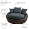 Poltrona Decorativa Safira Base Giratoria Linho E Courino TCS 718 TCS 721 MOLL