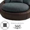 Poltrona Decorativa Safira Base Giratoria Linho E Courino TCS 718 TCS 721 MOLL