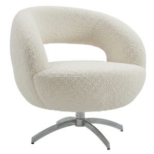 Poltrona Decorativa Topazio Base Giratoria Boucle TCE 1010 MOLL