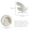 Poltrona Decorativa Topazio Base Giratoria Boucle TCE 1010 MOLL