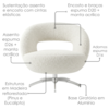 Poltrona Decorativa Topazio Base Giratoria Boucle TCE 1010 MOLL