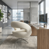 Poltrona Decorativa Topazio Base Giratoria Boucle TCE 1010 MOLL