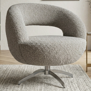 Poltrona Decorativa Topazio Base Giratoria Boucle TCE 1018 MOLL