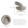 Poltrona Decorativa Topazio Base Giratoria Boucle TCE 1018 MOLL