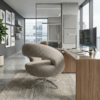 Poltrona Decorativa Topazio Base Giratoria Boucle TCE 1018 MOLL