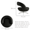 Poltrona Decorativa Topazio Base Giratoria Courino TCS 724 MOLL