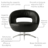 Poltrona Decorativa Topazio Base Giratoria Courino TCS 724 MOLL