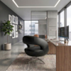 Poltrona Decorativa Topazio Base Giratoria Courino TCS 724 MOLL