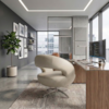 Poltrona Decorativa Topazio Base Giratoria Courino TCS 725 MOLL