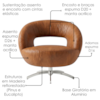 Poltrona Decorativa Topazio Base Giratoria Courino TCS 727 MOLL