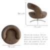 Poltrona Decorativa Topazio Base Giratoria Courino TCS 729 MOLL
