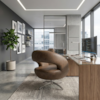Poltrona Decorativa Topazio Base Giratoria Courino TCS 729 MOLL