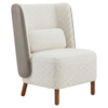 Poltrona Decorativa Verso Pes Madeira Boucle E Courino TCE 1010 TCS 726 MOLL