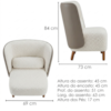 Poltrona Decorativa Verso Pes Madeira Boucle E Courino TCE 1010 TCS 726 MOLL