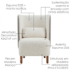 Poltrona Decorativa Verso Pes Madeira Boucle E Courino TCE 1010 TCS 726 MOLL