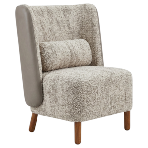 Poltrona Decorativa Verso Pes Madeira Boucle E Courino TCE 1018 TCS 726 MOLL