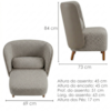 Poltrona Decorativa Verso Pes Madeira Boucle E Courino TCE 1018 TCS 726 MOLL