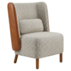Poltrona Decorativa Verso Pes Madeira Boucle E Courino TCE 1018 TCS 727 MOLL