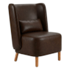 Poltrona Decorativa Verso Pes Madeira Courino TCS 721 MOLL