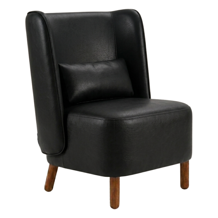 Poltrona Decorativa Verso Pes Madeira Courino TCS 724 MOLL