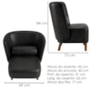 Poltrona Decorativa Verso Pes Madeira Courino TCS 724 MOLL