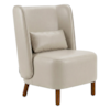 Poltrona Decorativa Verso Pes Madeira Courino TCS 725 MOLL
