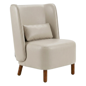 Poltrona Decorativa Verso Pes Madeira Courino TCS 725 MOLL
