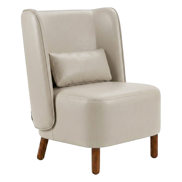 Poltrona Decorativa Verso Pes Madeira Courino TCS 725 MOLL