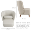 Poltrona Decorativa Verso Pes Madeira Courino TCS 725 MOLL