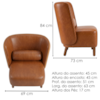 Poltrona Decorativa Verso Pes Madeira Courino TCS 727 MOLL