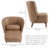 Poltrona Decorativa Verso Pes Madeira Courino TCS 729 MOLL