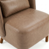 Poltrona Decorativa Verso Pes Madeira Courino TCS 729 MOLL