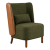 Poltrona Decorativa Verso Pes Madeira Linho Color Trend E Courino MOLL TCA 307 TCS 727