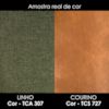 Poltrona Decorativa Verso Pes Madeira Linho Color Trend E Courino MOLL TCA 307 TCS 727