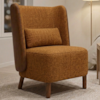 Poltrona Decorativa Verso Pes Madeira Linho Color Trend E Courino TCA 219 TCS 727 MOLL