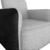 Poltrona Decorativa Zuquire 76 cm Linho Vancouver Bege Corino Preto Milani Store