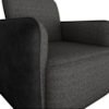 Poltrona Decorativa Zuquire 76 cm Linho Vancouver Chumbo Corino Preto Milani Store