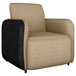 Poltrona Decorativa Zuquire 76 cm Linho Vancouver Palha Corino Preto Milani Store