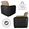 Poltrona Decorativa Zuquire 76 cm Linho Vancouver Palha Corino Preto Milani Store