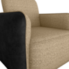Poltrona Decorativa Zuquire 76 cm Linho Vancouver Palha Corino Preto Milani Store