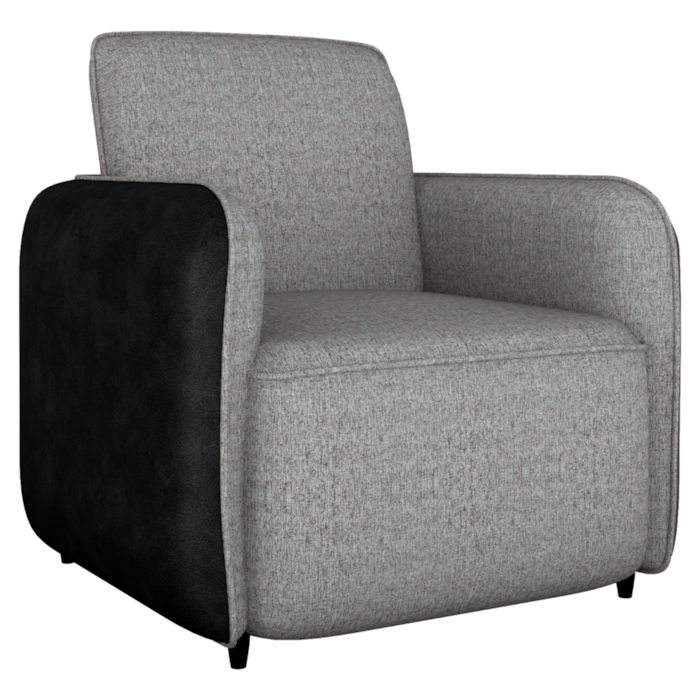 Poltrona Decorativa Zuquire 76 cm Plano Milenum Palha Corino Preto Milani Store