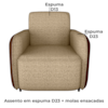 Poltrona Decorativa Zurique 76 cm Linho Vancouver Palha Corino Whisk Milani Store